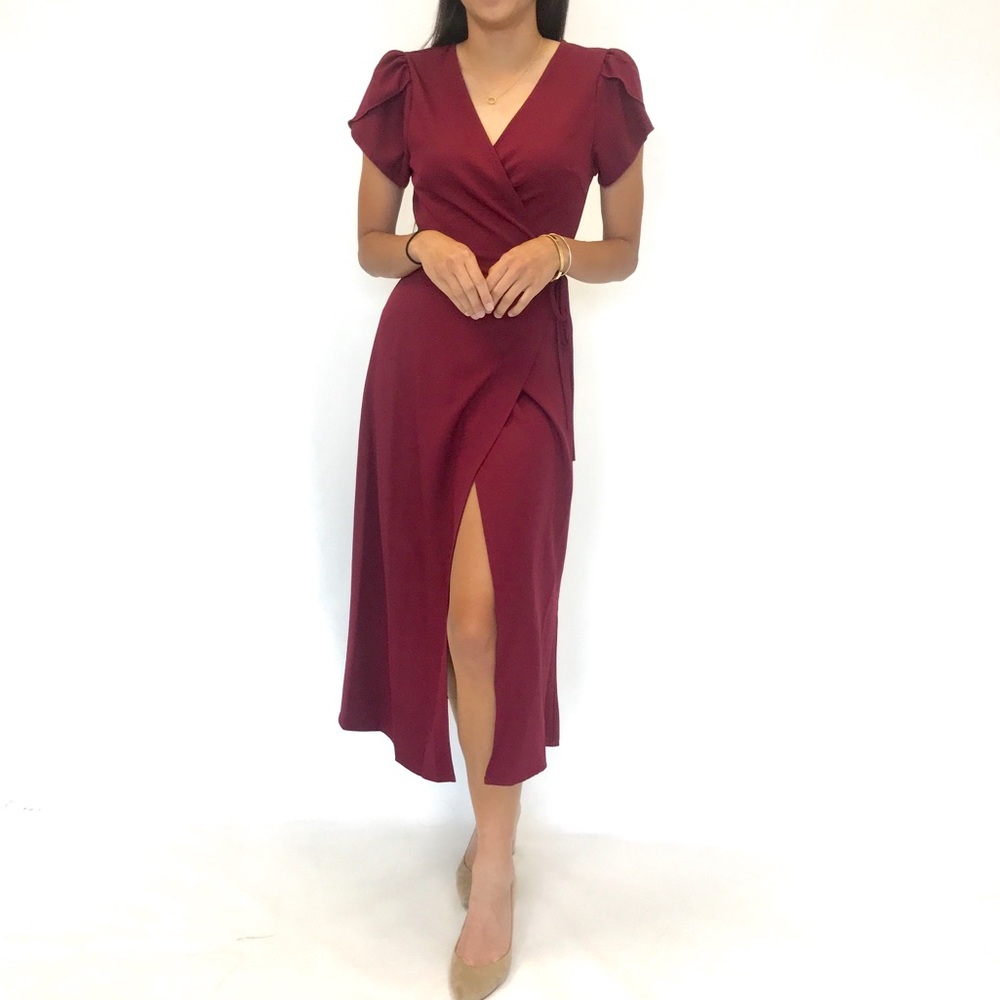 Maroon Wrap Dress